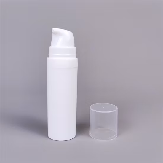 Cylindrique 5 ml 10 ml 15 ml Blanc PP Plastique Flacon Pompe Airless avec Snap Lotion Pompe par Kinpack
